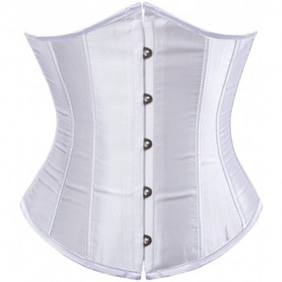 Bustiers & Corsets Women's Vintage Underbust Corset Bustier Waist Cincher Bodyshaper - White - C611RBB4UU9