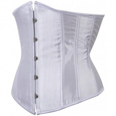 Bustiers & Corsets Women's Vintage Underbust Corset Bustier Waist Cincher Bodyshaper - White - C611RBB4UU9