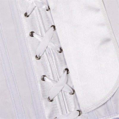 Bustiers & Corsets Women's Vintage Underbust Corset Bustier Waist Cincher Bodyshaper - White - C611RBB4UU9