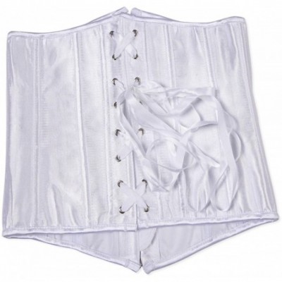 Bustiers & Corsets Women's Vintage Underbust Corset Bustier Waist Cincher Bodyshaper - White - C611RBB4UU9