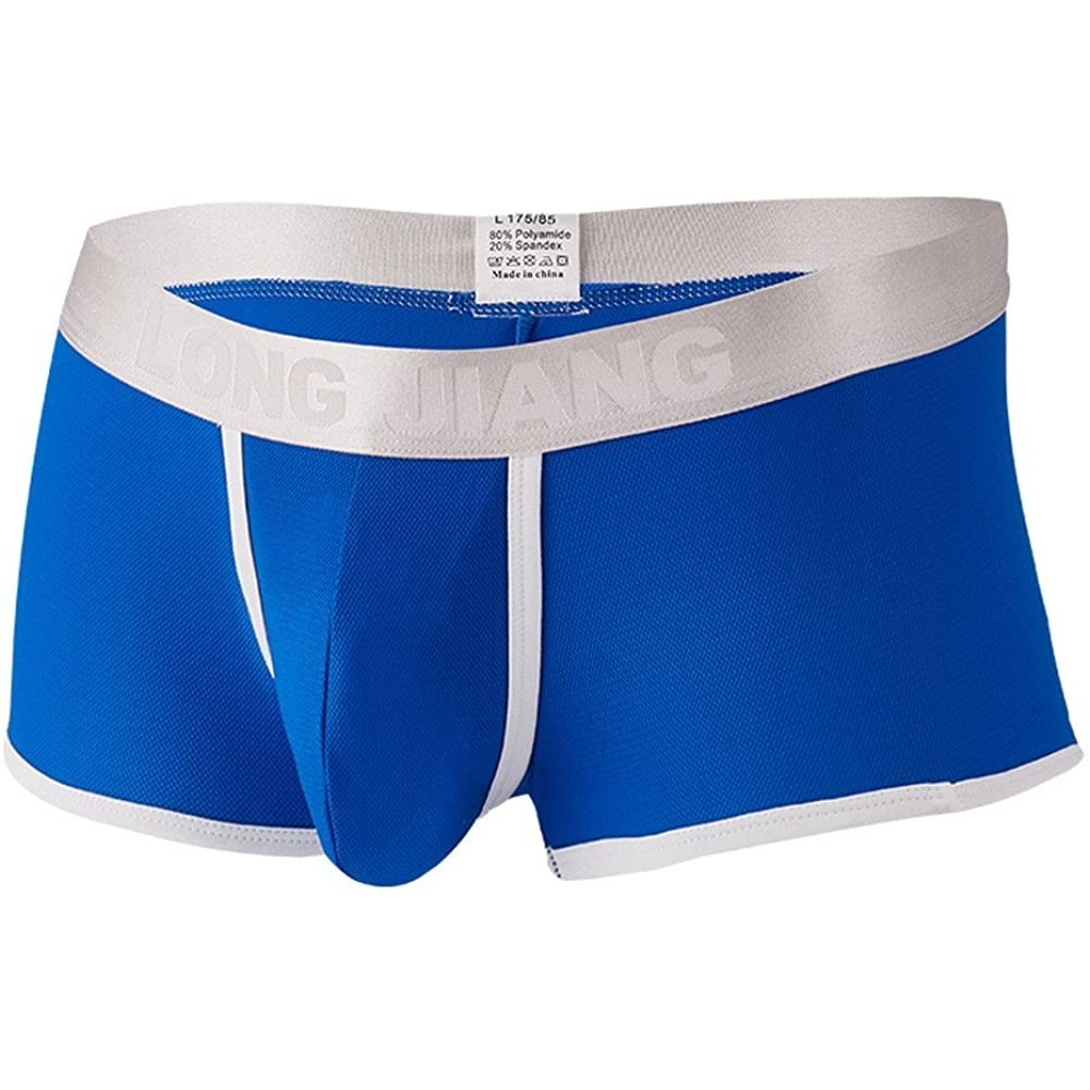 Boxer Briefs Mens Elastic Underwear Men Boxer Briefs Shorts Bulge Pouch Soft Underpants - 2-blue - CF18QC6K05S