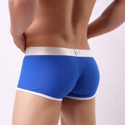 Boxer Briefs Mens Elastic Underwear Men Boxer Briefs Shorts Bulge Pouch Soft Underpants - 2-blue - CF18QC6K05S