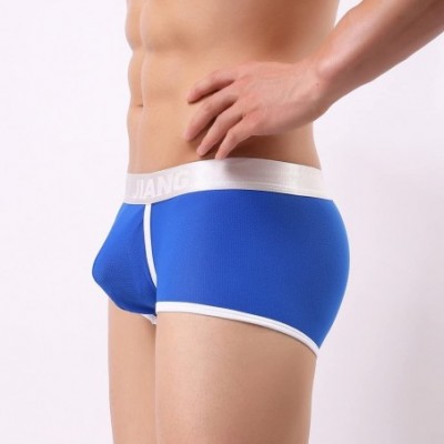 Boxer Briefs Mens Elastic Underwear Men Boxer Briefs Shorts Bulge Pouch Soft Underpants - 2-blue - CF18QC6K05S