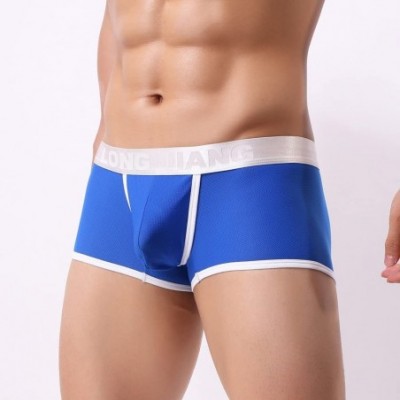 Boxer Briefs Mens Elastic Underwear Men Boxer Briefs Shorts Bulge Pouch Soft Underpants - 2-blue - CF18QC6K05S