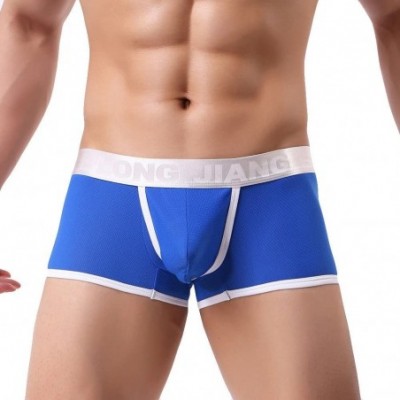 Boxer Briefs Mens Elastic Underwear Men Boxer Briefs Shorts Bulge Pouch Soft Underpants - 2-blue - CF18QC6K05S