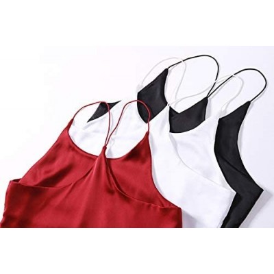 Camisoles & Tanks 100% Silk Satin Camisole Natural Silk Fabric Anti-Allergy Women Tops - 1 - CC18A8QXEUY