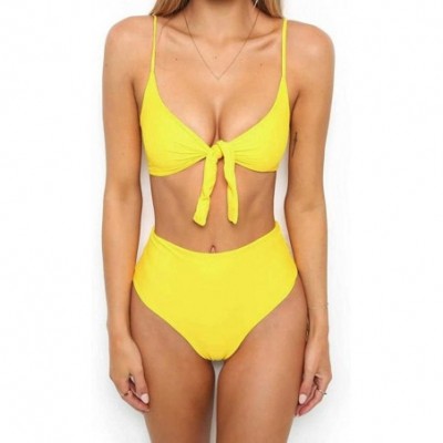 Bustiers & Corsets Women Love Bikini Swimsuit Ladies Bikini Set Swimsuit Bathing Suit Beachwear High Waist Swimwear - Yellow ...