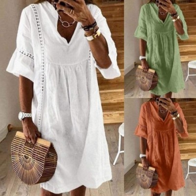 Baby Dolls & Chemises 1/2 Sleeve Dresses for Women Ladies Summer Dresses Holiday Dress Ladies Beach Dresses Plus Size Casual ...