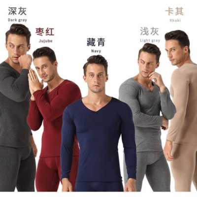 Thermal Underwear Winter Men's Thermal Underwear Cotton Autumn Clothes Pajamas Middle-Aged Large Size Thin Section Tight Bott...