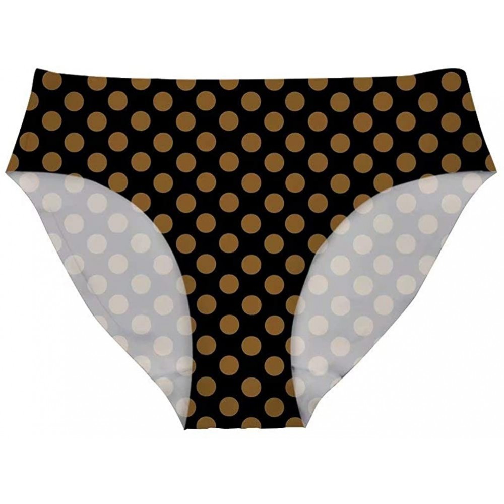 Panties Women Sexy Seamless Hipster Panties Soft Comfy Vintage Polka Dot Underwear - Black Brown Polka Dot - CL18UUXE0GX