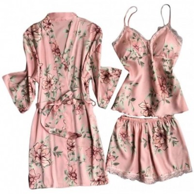 Nightgowns & Sleepshirts Women Pajama Sets Sexy Floral Lingerie Set Nightwear Underwear Babydoll Sleepwear 3PC for Wife Girl ...