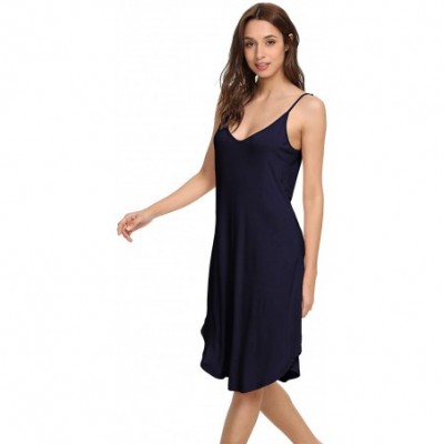 Nightgowns & Sleepshirts Women's Bamboo Nightgowns Soft Full Slip Dress Stretchy Chemise Adjustable Straps Sleepwear Plus Siz...