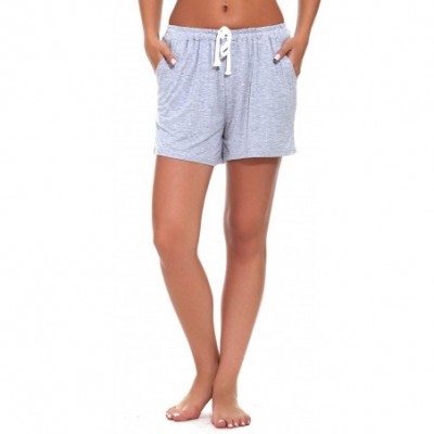 Bottoms Women Casual Sleep Shorts Stretchy Cotton Pajama Bottoms Lounge Shorts - Grey - CU18CN0GZZY