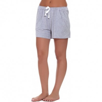 Bottoms Women Casual Sleep Shorts Stretchy Cotton Pajama Bottoms Lounge Shorts - Grey - CU18CN0GZZY