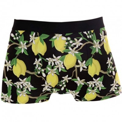 Boxer Briefs Men's Fashion Printed Waistband Boxer Brief Stretch Swimming Trunk - Lemons - C118OA636S3