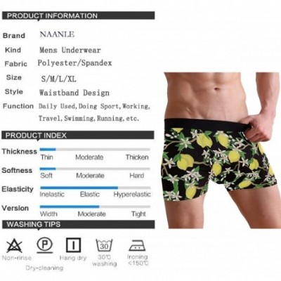 Boxer Briefs Men's Fashion Printed Waistband Boxer Brief Stretch Swimming Trunk - Lemons - C118OA636S3