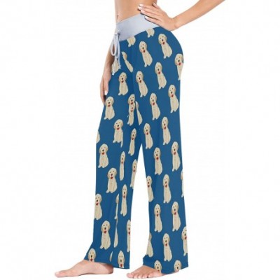 Bottoms Women Pajama Pants Sleepwear Comfy Casual Palazzo Lounge Pants Wide Leg - Color 8 - C5197NMT5QX