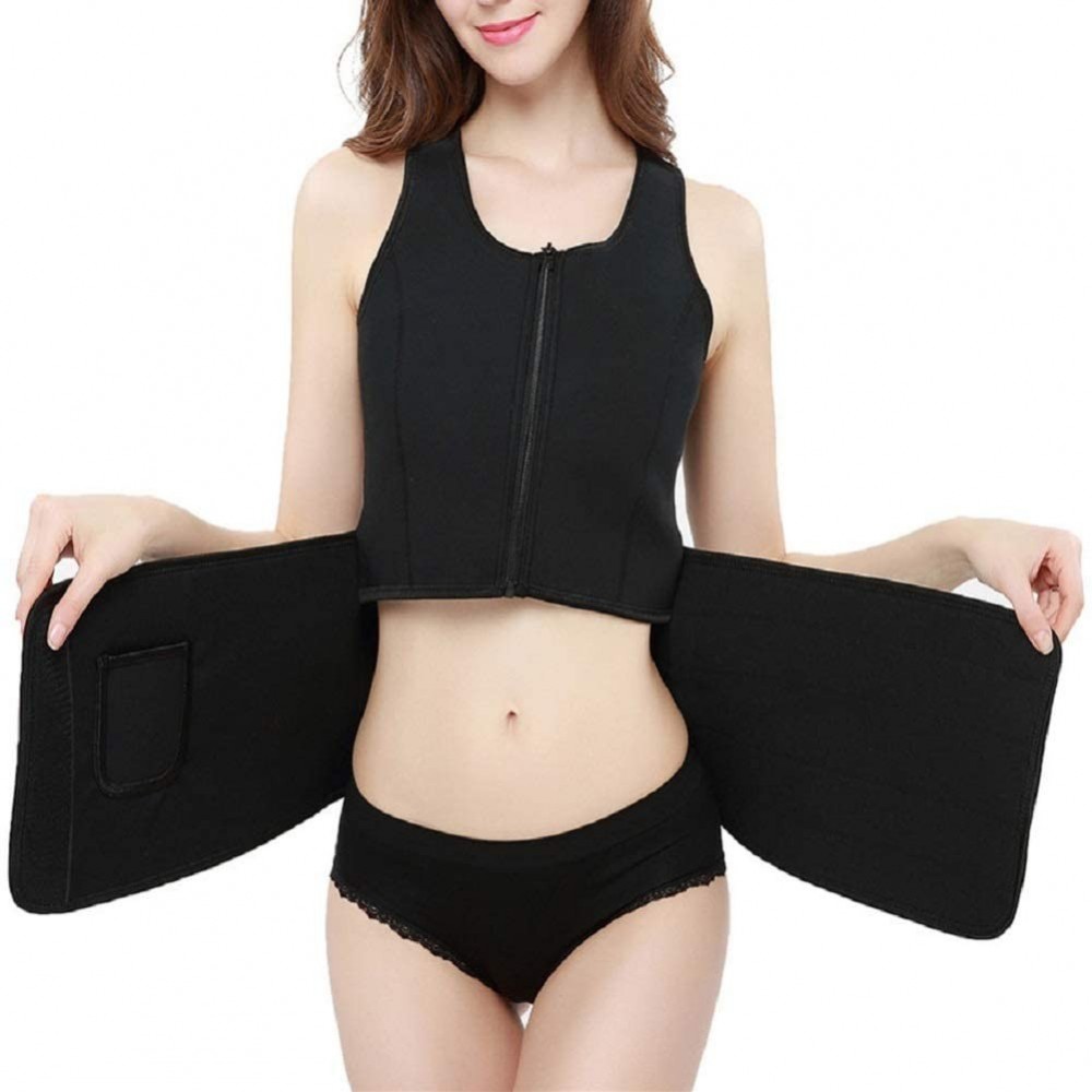 Shapewear Waist Trainer Sweat Vest for Women Shapewear Corset Body Shaper Waist Trimmers Waist Cincher for Weight Loss - Blac...