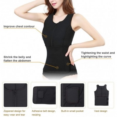 Shapewear Waist Trainer Sweat Vest for Women Shapewear Corset Body Shaper Waist Trimmers Waist Cincher for Weight Loss - Blac...