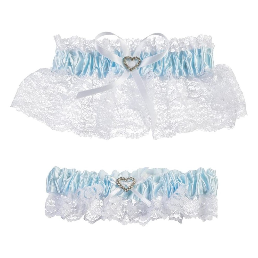 Garters & Garter Belts V35921 Throw Away and Keep One Garter- Blue/White- 2 Per Pack - C5118M4ZKLH