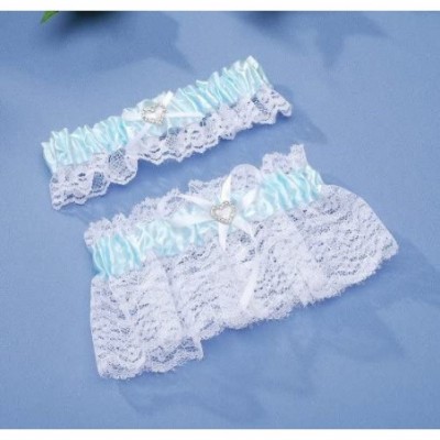 Garters & Garter Belts V35921 Throw Away and Keep One Garter- Blue/White- 2 Per Pack - C5118M4ZKLH