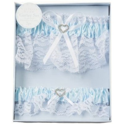 Garters & Garter Belts V35921 Throw Away and Keep One Garter- Blue/White- 2 Per Pack - C5118M4ZKLH