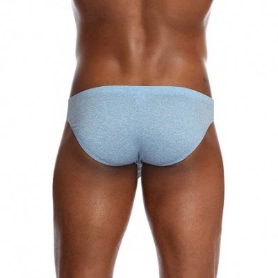 Boxer Briefs Men's Lingerie Men Elastic Underwear Boxer Briefs Shorts Bulge Pouch Soft Underpants - Z14 Light Blue - CY18XI2508R