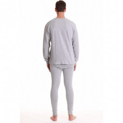 Thermal Underwear Double Layer Thermal Underwear Set for Men Heavy Weight Long Johns - Grey - CE18IGK3AD8