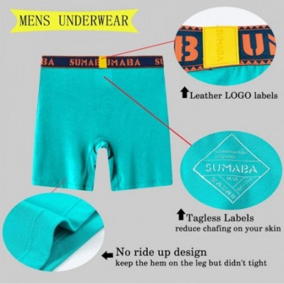 Boxer Briefs Men's Underwear Boxer Brief Big and Tall Long Leg Bamboo Underwear Pack - Green 5 Pack - C9194MQWEH3