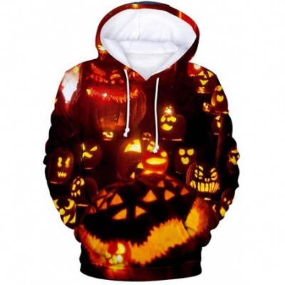 Tops Fashion T Shirts Womens Halloween Women Halloween Horror 3D Print Party Long Sleeve Pullover Hooded Sweatshirt Yellow - ...