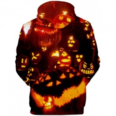 Tops Fashion T Shirts Womens Halloween Women Halloween Horror 3D Print Party Long Sleeve Pullover Hooded Sweatshirt Yellow - ...