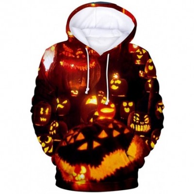 Tops Fashion T Shirts Womens Halloween Women Halloween Horror 3D Print Party Long Sleeve Pullover Hooded Sweatshirt Yellow - ...