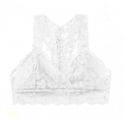 Bustiers & Corsets Plus Size Womens Lingerie Solid Color Lace Bra Sexy Seamless Brassiere Underwear - White - CT1953R6S9X