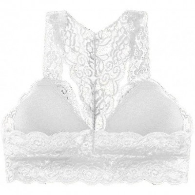 Bustiers & Corsets Plus Size Womens Lingerie Solid Color Lace Bra Sexy Seamless Brassiere Underwear - White - CT1953R6S9X