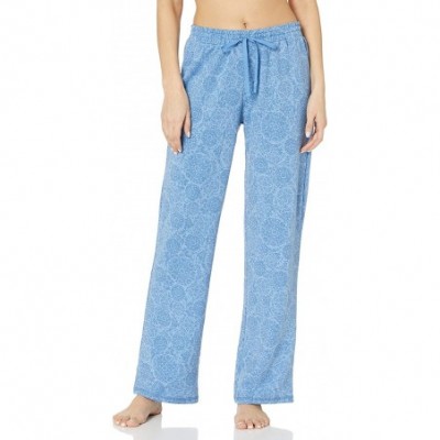 Bottoms Women's Pajama Lounge Bottom Long Pant - Medallion Blue Bell - CO17AAG43HY