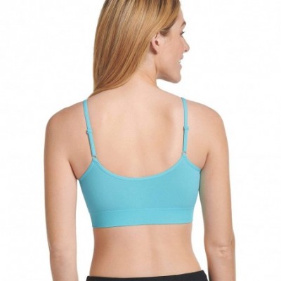 Camisoles & Tanks Women's T-Shirts Modern Micro Seamfree Cami Strap Bralette - Sea Blue - CC18O9SYAU0