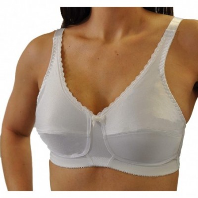 Bras 630 Plain Soft Cup Mastectomy Pocket Bra (Multiple Sizes & Colors) - White - C6115CCRHRH