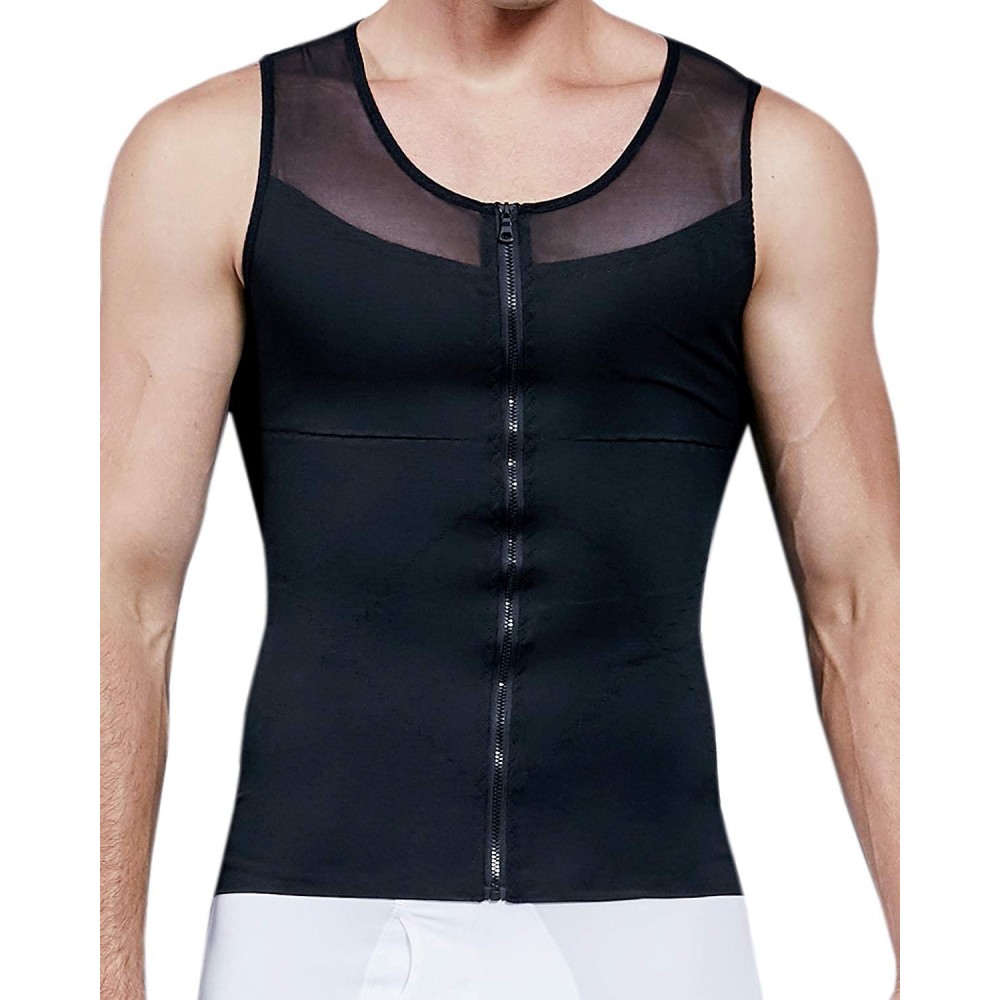 Shapewear Men Power Net Body Shaper Slimming Vest Chest Compression Shirt Tight Undershirt to Hide Gynecomastia Moobs Tank To...