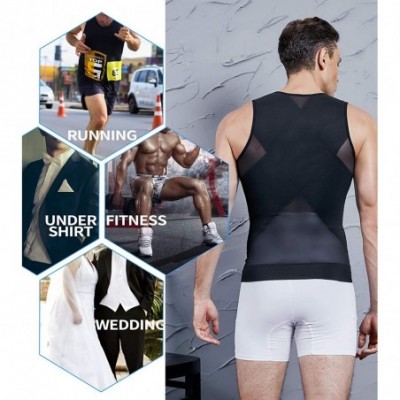 Shapewear Men Power Net Body Shaper Slimming Vest Chest Compression Shirt Tight Undershirt to Hide Gynecomastia Moobs Tank To...