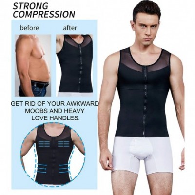 Shapewear Men Power Net Body Shaper Slimming Vest Chest Compression Shirt Tight Undershirt to Hide Gynecomastia Moobs Tank To...