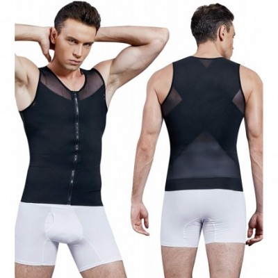 Shapewear Men Power Net Body Shaper Slimming Vest Chest Compression Shirt Tight Undershirt to Hide Gynecomastia Moobs Tank To...