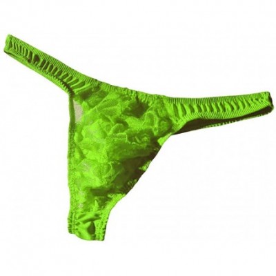 G-Strings & Thongs Men's Sexy Lingerie Underwear Lace Mesh G-String Thongs Panties Briefs - Green - CW194OXLDW6