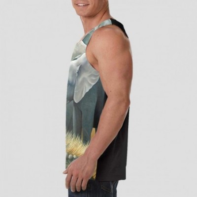 Undershirts Men's Soft Tank Tops Novelty 3D Printed Gym Workout Athletic Undershirt - Wild African Elephant Patterned - CQ19D...