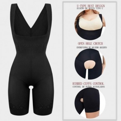 Shapewear Women's Shapewear Bodysuit Tummy Control Shapewear Seamless Open Bust Waist Shaping Body Briefer - Black (Mid Thigh...