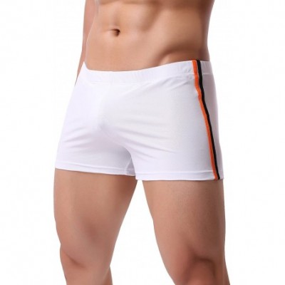 Boxers Men's Sexy Micro Mesh Boxers Underwear - White - CK18G9ORIAY