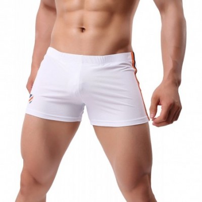 Boxers Men's Sexy Micro Mesh Boxers Underwear - White - CK18G9ORIAY