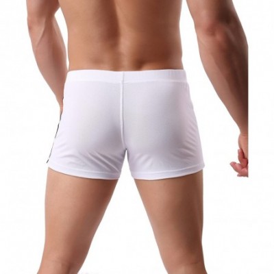 Boxers Men's Sexy Micro Mesh Boxers Underwear - White - CK18G9ORIAY