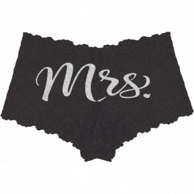 Panties Bride Mrs Panties - Bachelorette Party Mrs 2020 Panty for Women - Lingerie Gifts for Honeymoon - Lace Boyshort - Blac...