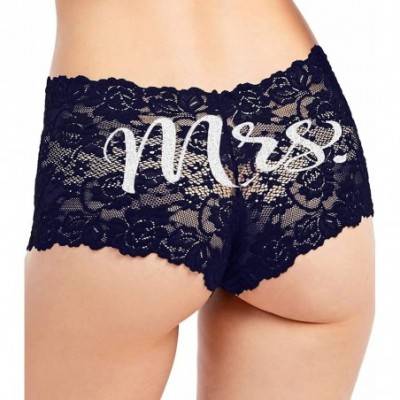 Panties Bride Mrs Panties - Bachelorette Party Mrs 2020 Panty for Women - Lingerie Gifts for Honeymoon - Lace Boyshort - Blac...