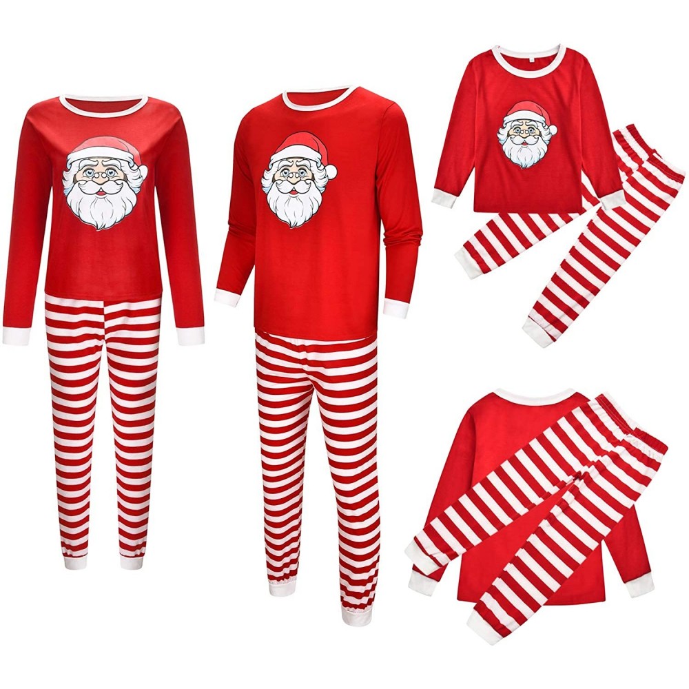 Sleep Sets Matching Christmas Pajamas Family Set Snowflake Holiday Pjs Matching Couples Kid Warm Sleepwear Classic - Kids Red...